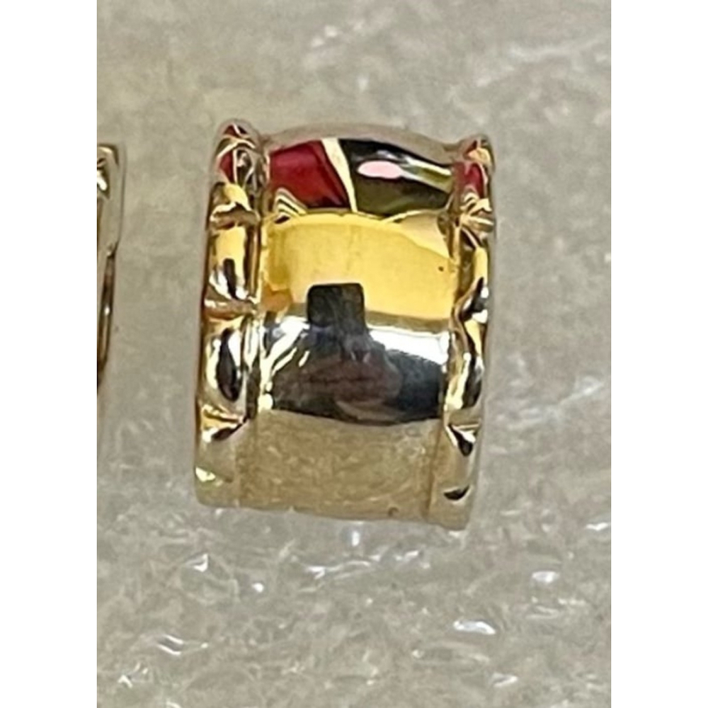 Authentic Pandora Beveled Clip Charm 14k Solid Gold ❗️